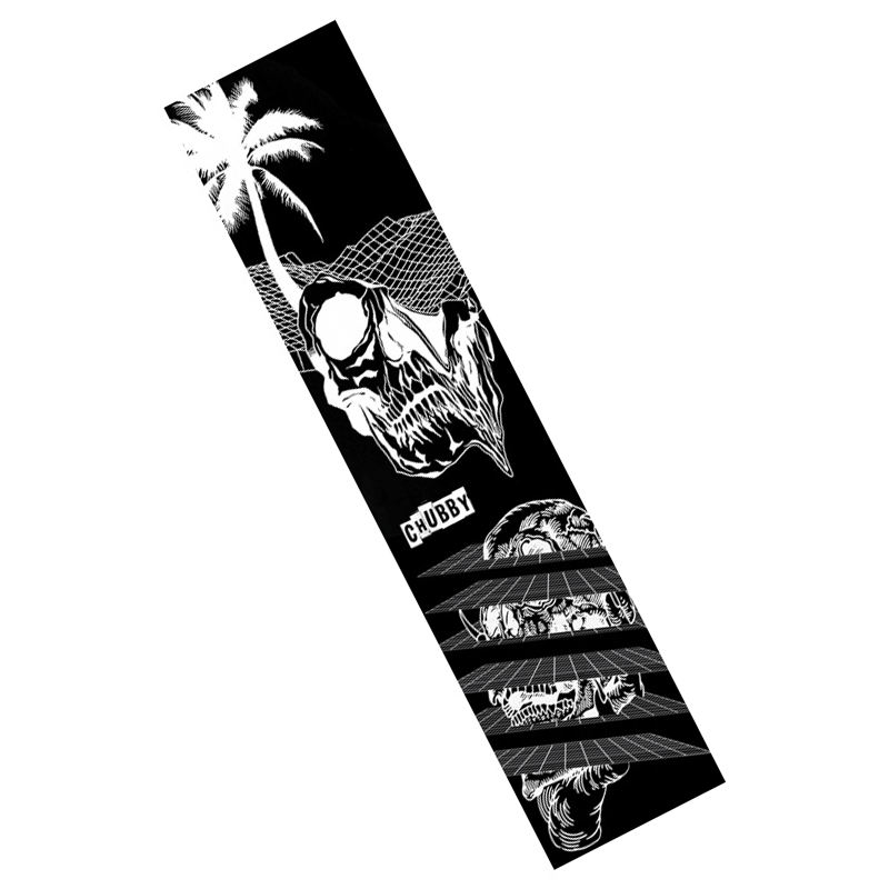 Chubby Tropical Skull - Scooter Griptape Angle