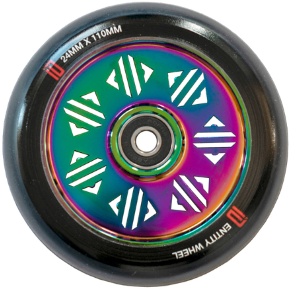 Drone Identity 110mm Scooter Wheels Neo Chrome Oilslick Hollow Core
