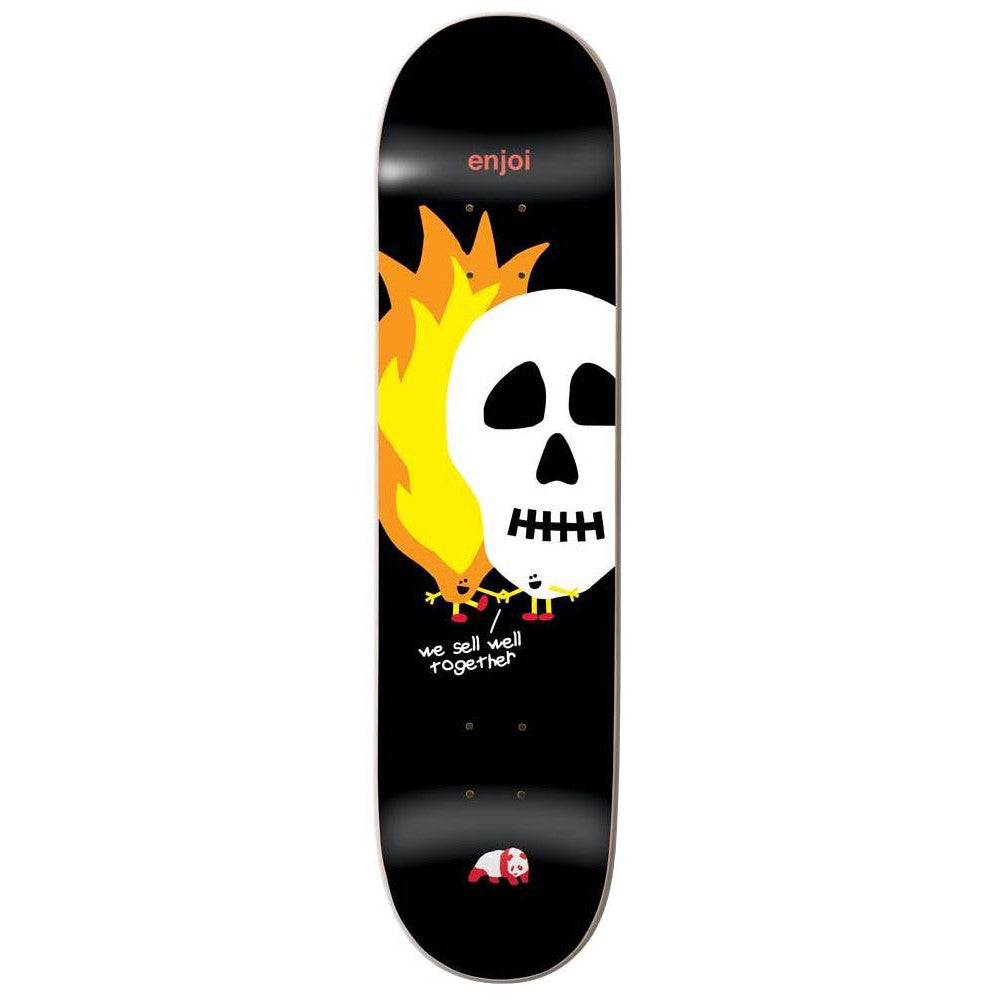 Enjoi Skulls And Flames Black 8.5 - Skateboard Deck