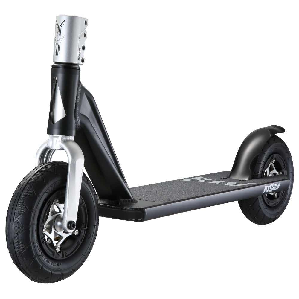 Envy ATS S2 Pro Black Freestyle Dirt ScooterEnvy ATS S2 Pro Black Freestyle Dirt Scooter Base Left Angle Cruise anywhere with this ATS S2 Pro scooter. Speed without the hassle of electric parts or wasting time charging a battery.