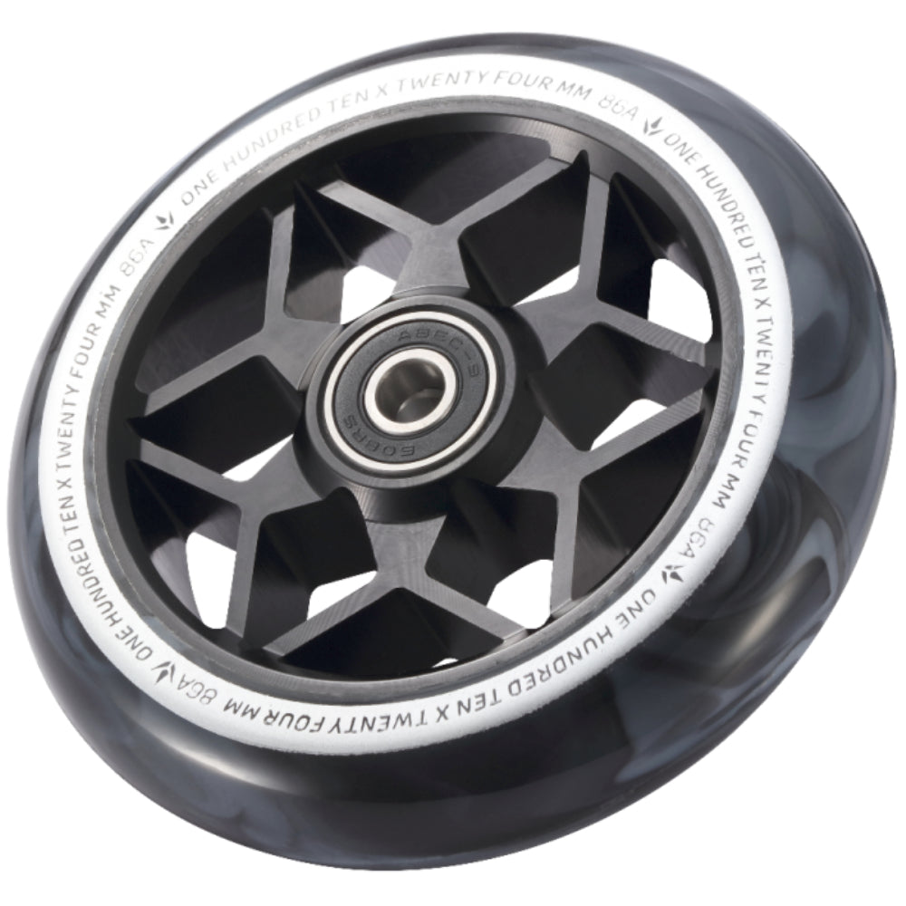 Envy Diamond 110mm Smoke Colors Scooter Wheels Black White Swirl Angle