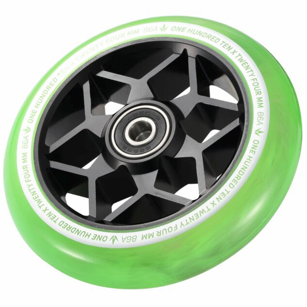 Envy Diamond 110mm Smoke Colors Scooter Wheels Green Angle