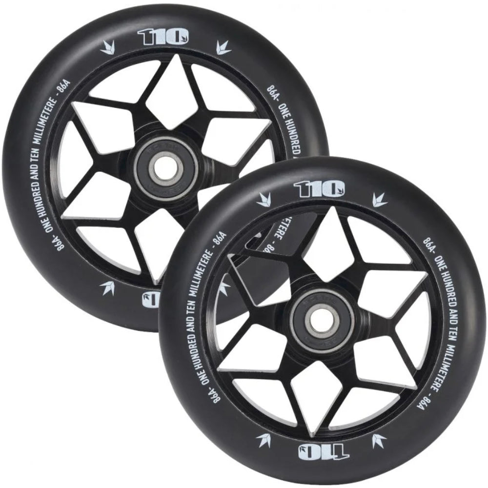Envy Diamond 110mm (PAIR) - Scooter Wheels Black Set