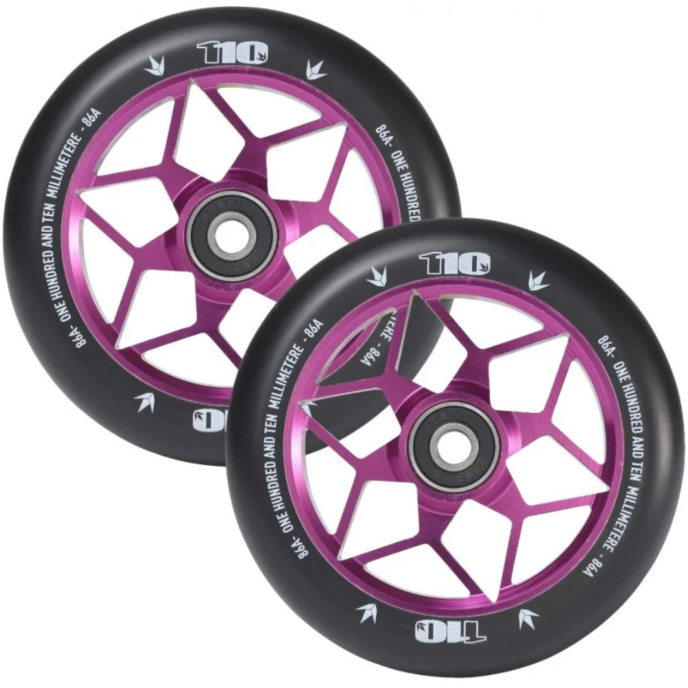 Envy Diamond 110mm (PAIR) - Scooter Wheels Purple Set