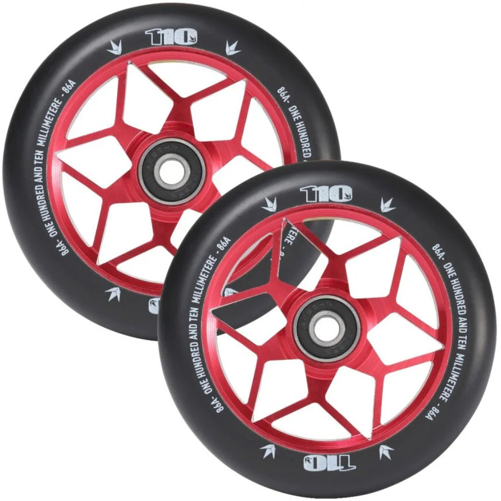 Envy Diamond 110mm (PAIR) - Scooter Wheels Red Set