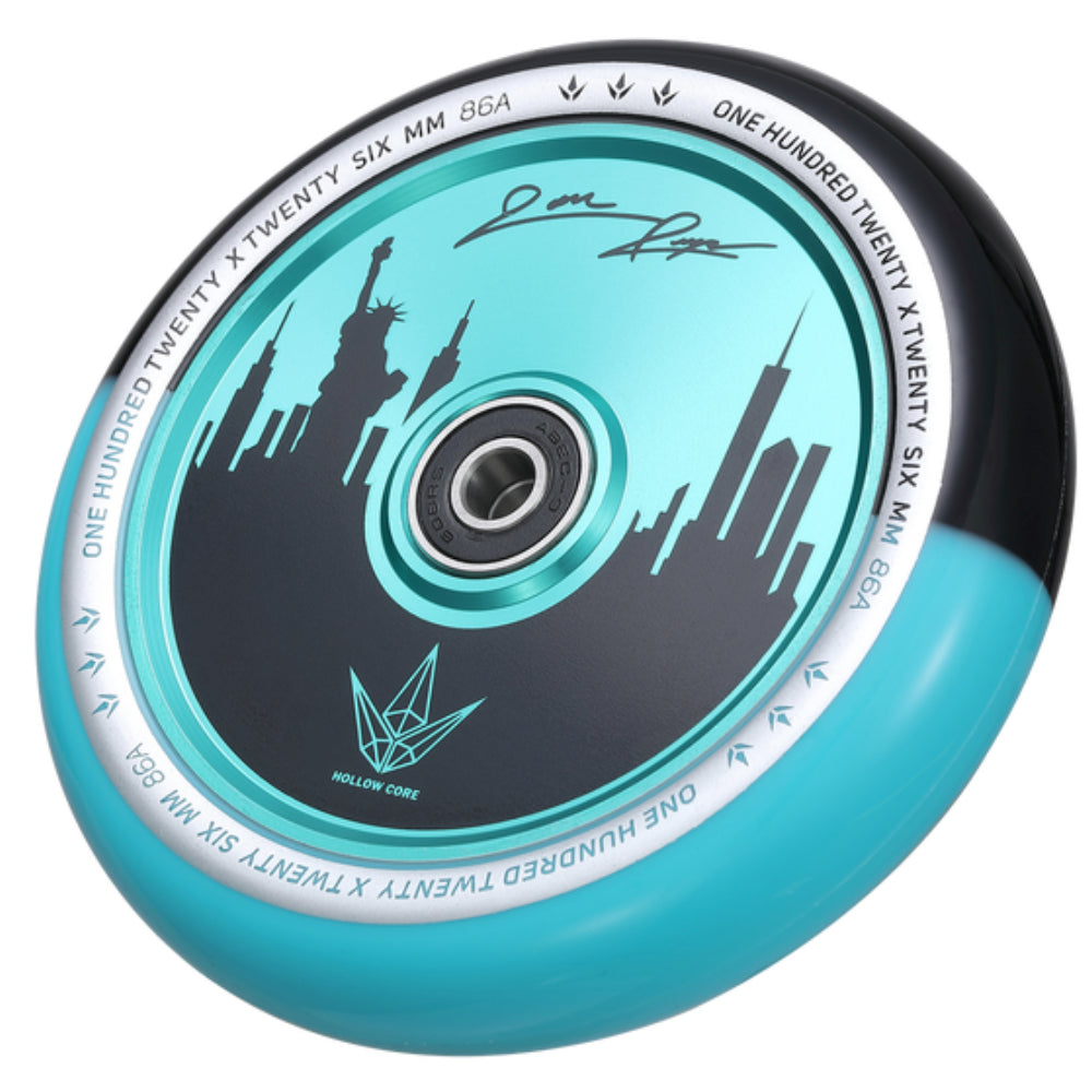 Envy Jon Reyes Signature Teal / Black 120mm Freestyle Scooter Wheels Angle