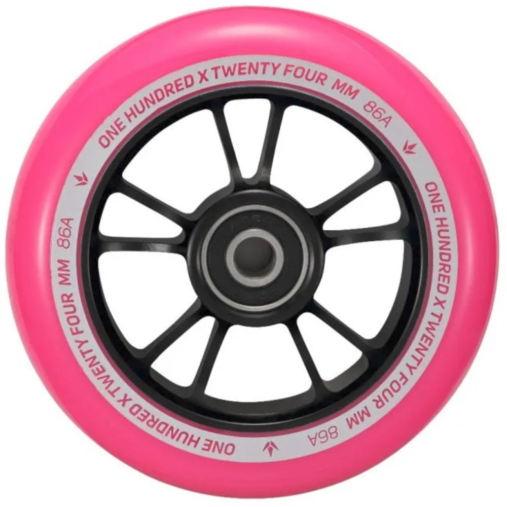 Envy Spoked 100mm (PAIR) - Scooter Wheels Black Pink