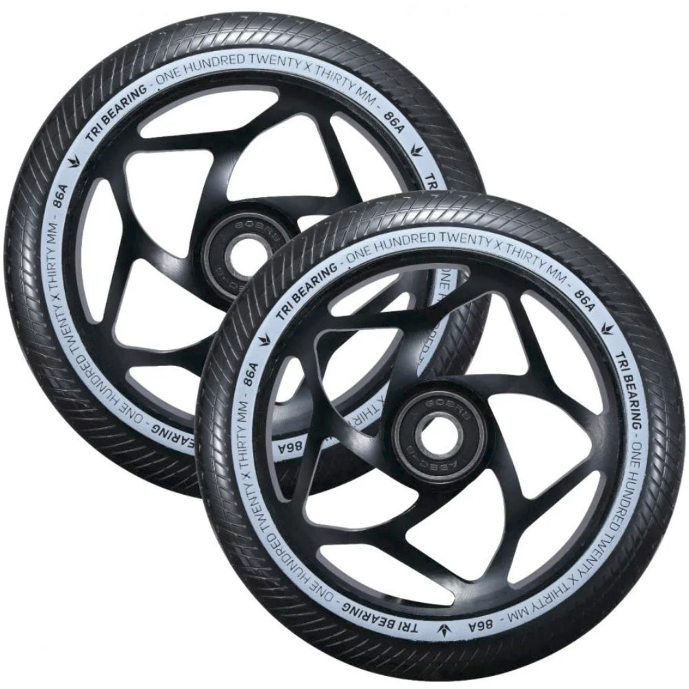 Envy Tri-Bearing 120x30mm Black Black (PAIR) - Scooter Wheels Set