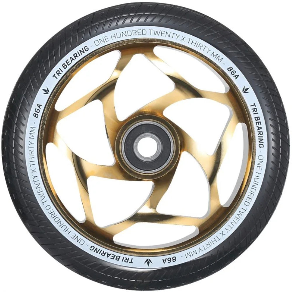 Envy Tri-Bearing 120x30mm Gold Black (PAIR) - Scooter Wheels Front