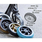 Envy Tri-Bearing 120x30mm Black Teal (PAIR) - Scooter Wheels Explosion