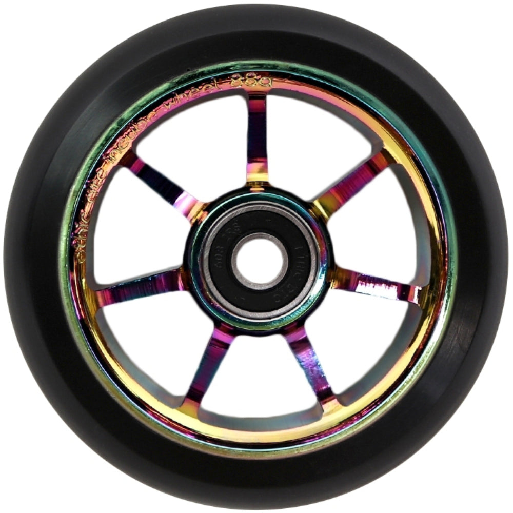 Ethic DTC Incube 100mm (PAIR) - Scooter Wheels Oilslick Neo Chrome
