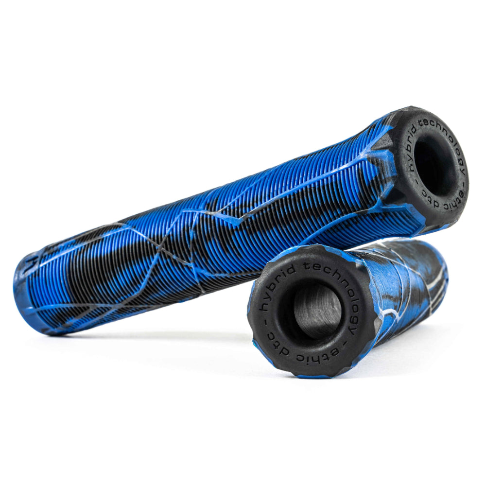 Ethic DTC Slim Rubber Grips With Integrated Bar Ends Blue Marble