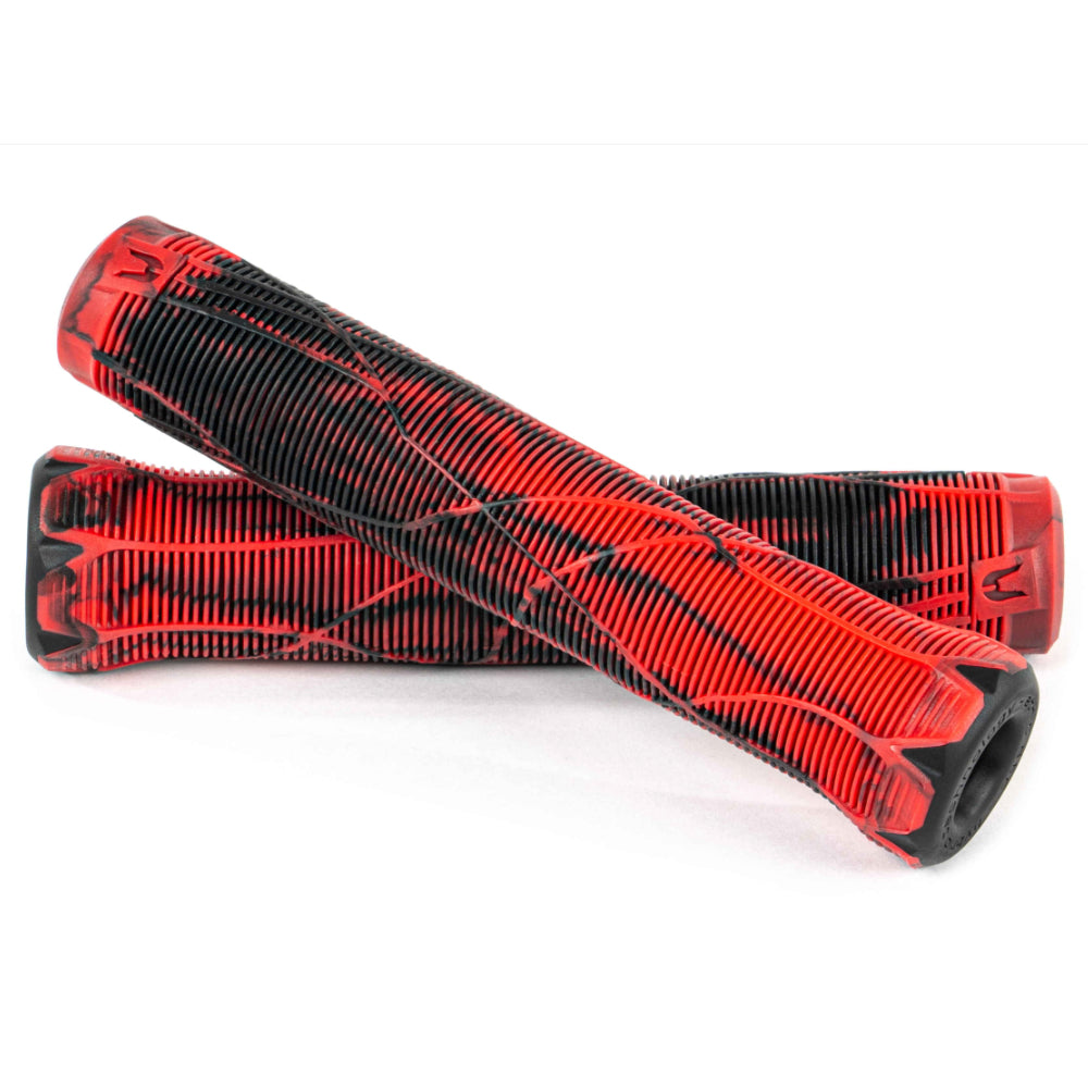 Ethic DTC Slim Rubber Grips With Integrated Bar Ends Red