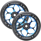 Fasen 6 Spoke 120mm Freestyle Freestyle Scooter Wheels 86a pu Burnpipe Blue Neochrome Pair