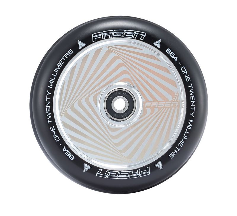 Fasen 120mm Hollow Core Hypno Square (SINGLE) - Scooter Wheel Chrome