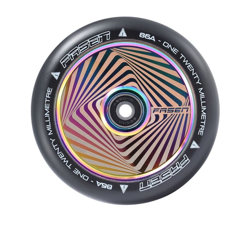 Fasen 120mm Hollow Core Hypno Square (SINGLE) - Scooter Wheel Oilslick