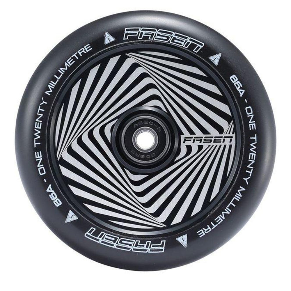 Fasen 120mm Hollow Core Hypno Square (PAIR) - Scooter Wheels Black