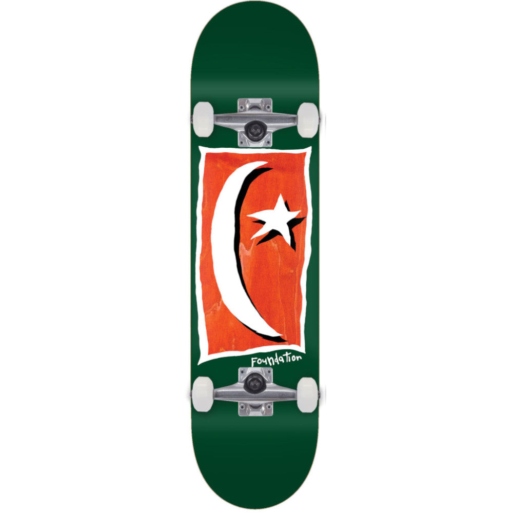 Foundation Star And Moon V2 Green 8.13 - Skateboard Complete