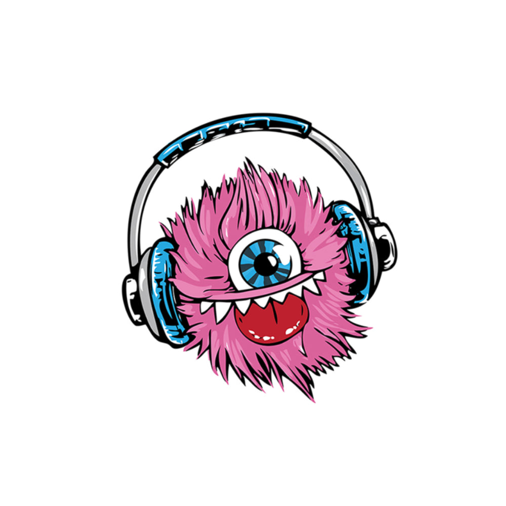 Furry Monster Headphone Sticker