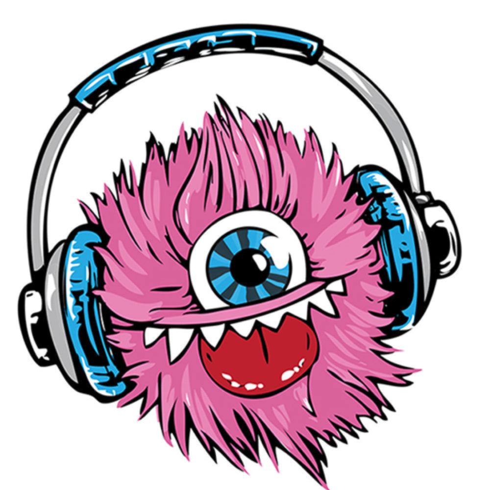 Furry Monster Headphone Sticker Zoom