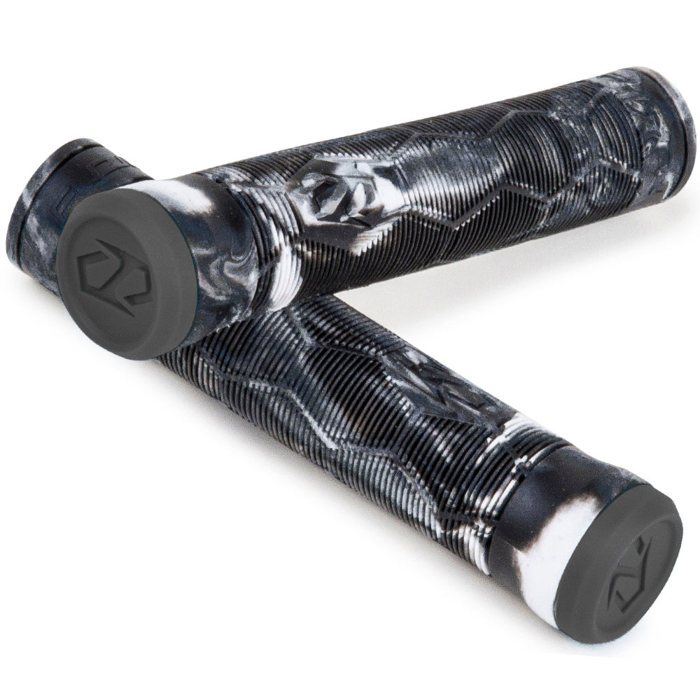 Fuzion Hex Grips Soft Thick Feel Black White Swirl Crossed