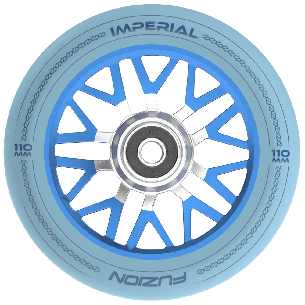 Fuzion Imperial 110mm Baby Blue / Blue Freestyle Scooter Wheels Single