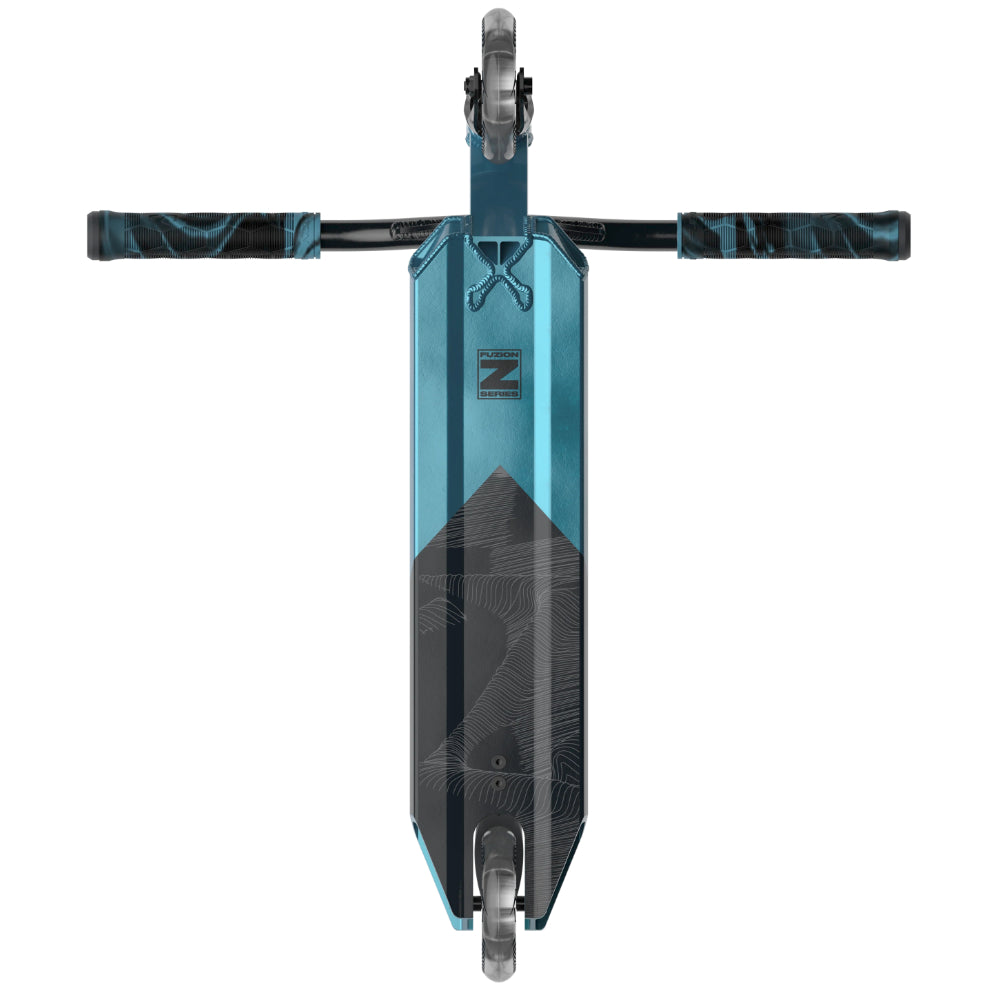 Fuzion Z300 Freestyle Scooter Complete Aqua Bottom Deck Design