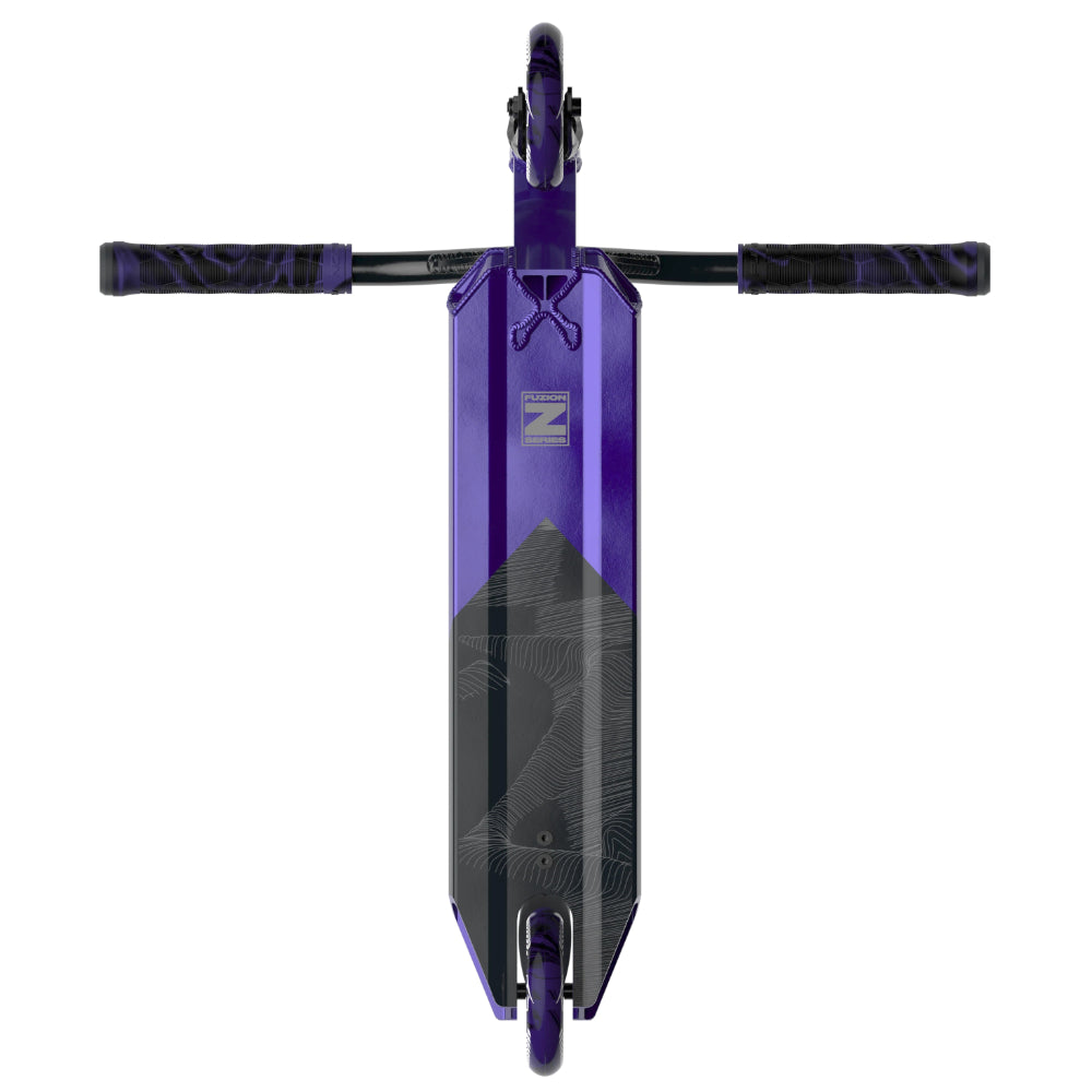 Fuzion Z300 Freestyle Scooter Complete Purple Bottom Deck Design