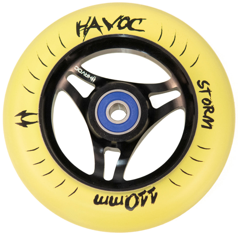 Havoc Clear Swirl Yellow 110mm Scooter Wheels