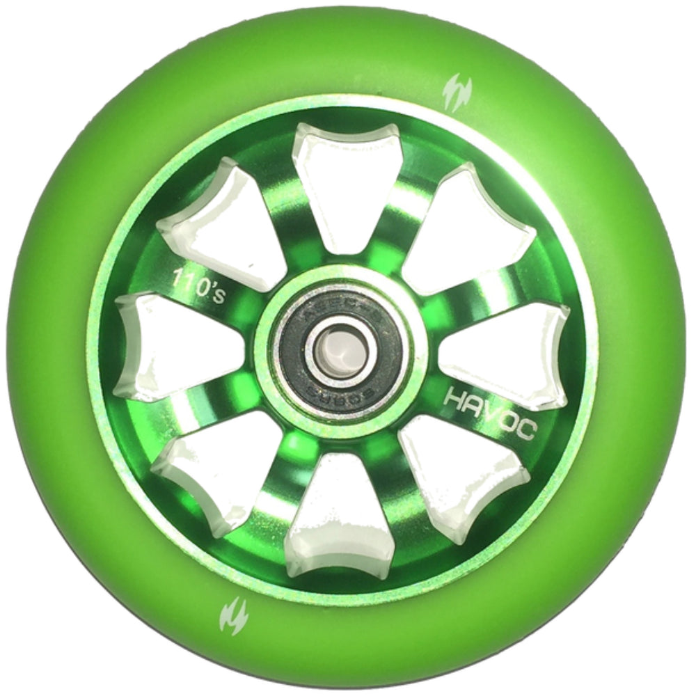 Havoc Spoked 110mm (PAIR) - Scooter Wheels Green Green