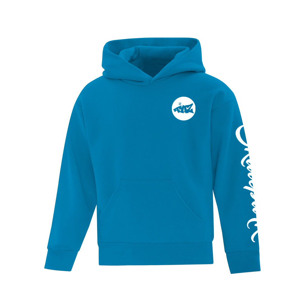TAZ Youth Rounded Logo Hoodie Blue Front