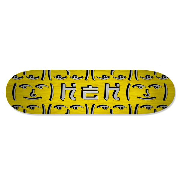 HEH OG Silver Logo Yellow Top / Bottom - Skateboard Deck