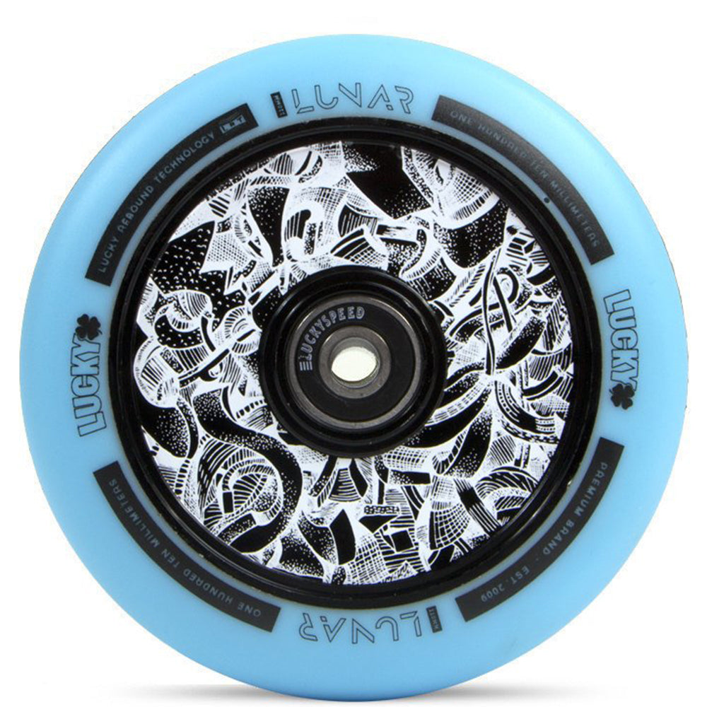 Lucky Lunar Axis Black / Teal 110mm (PAIR) - Scooter Wheels