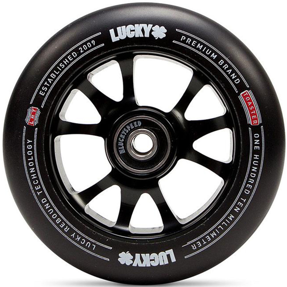 Lucky Toaster Black / Black 110mm (PAIR) - Scooter Wheels