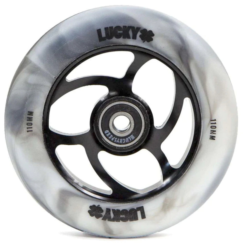 Lucky Torsion 110mm Black White Swirl Freestyle Scooter Wheels
