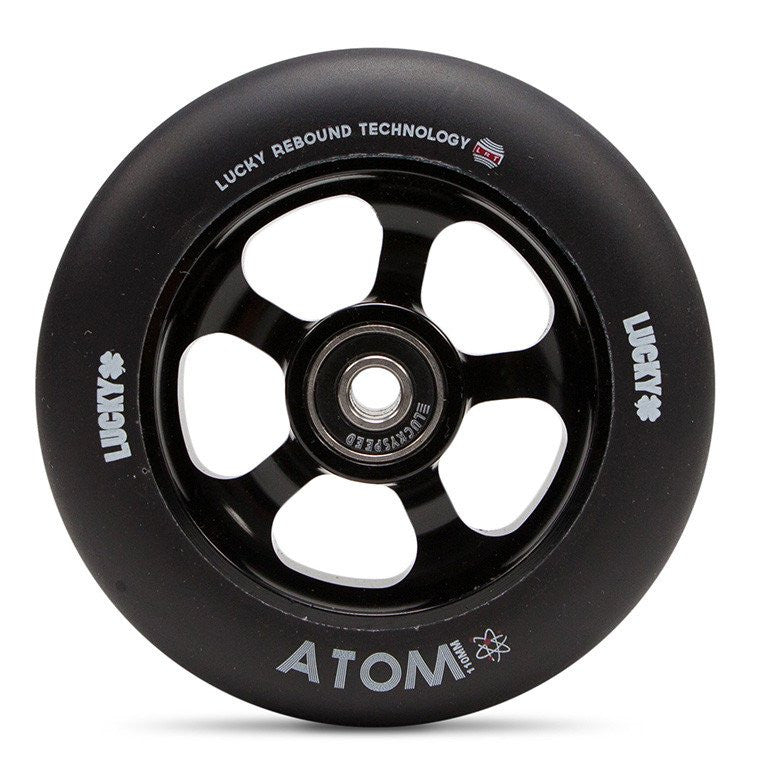 Lucky Atom 110mm Wheel, Black Urethane, Black