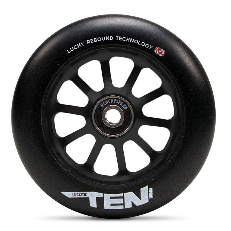 Lucky Ten 110mm Wheel, Black Urethane, Black