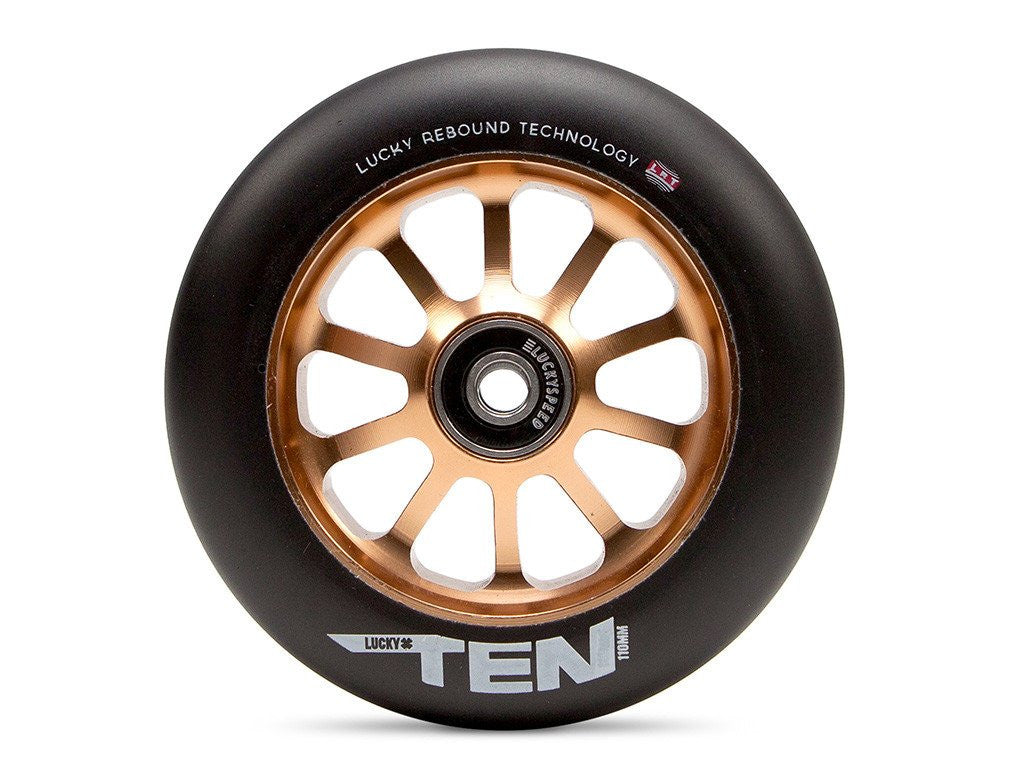 Lucky Ten 110mm Wheel, Black Urethane, Copper