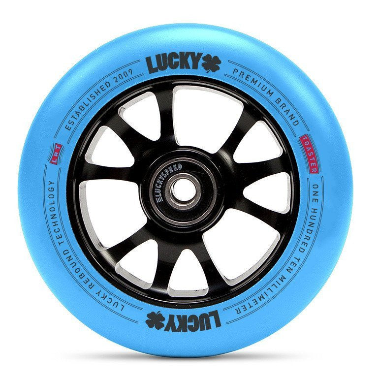 Lucky Toaster 110mm (PAIR) Blue Neon PU - Scooter Wheels