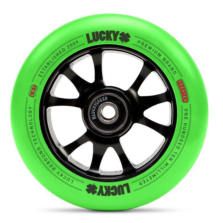 Lucky Toaster 110mm (PAIR) Green Neon PU - Scooter Wheels