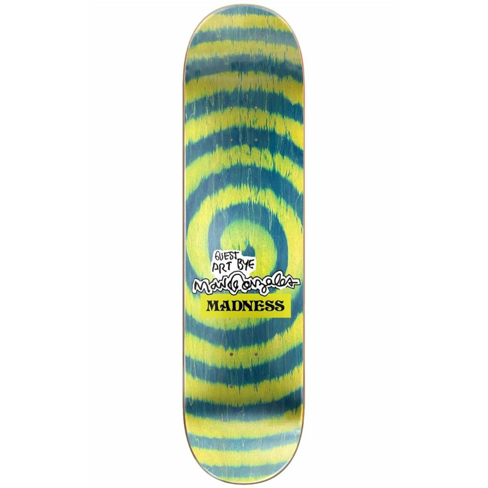 Madness Jack Gonz R7 Green Swirl 8.5 - Skateboard Deck Top