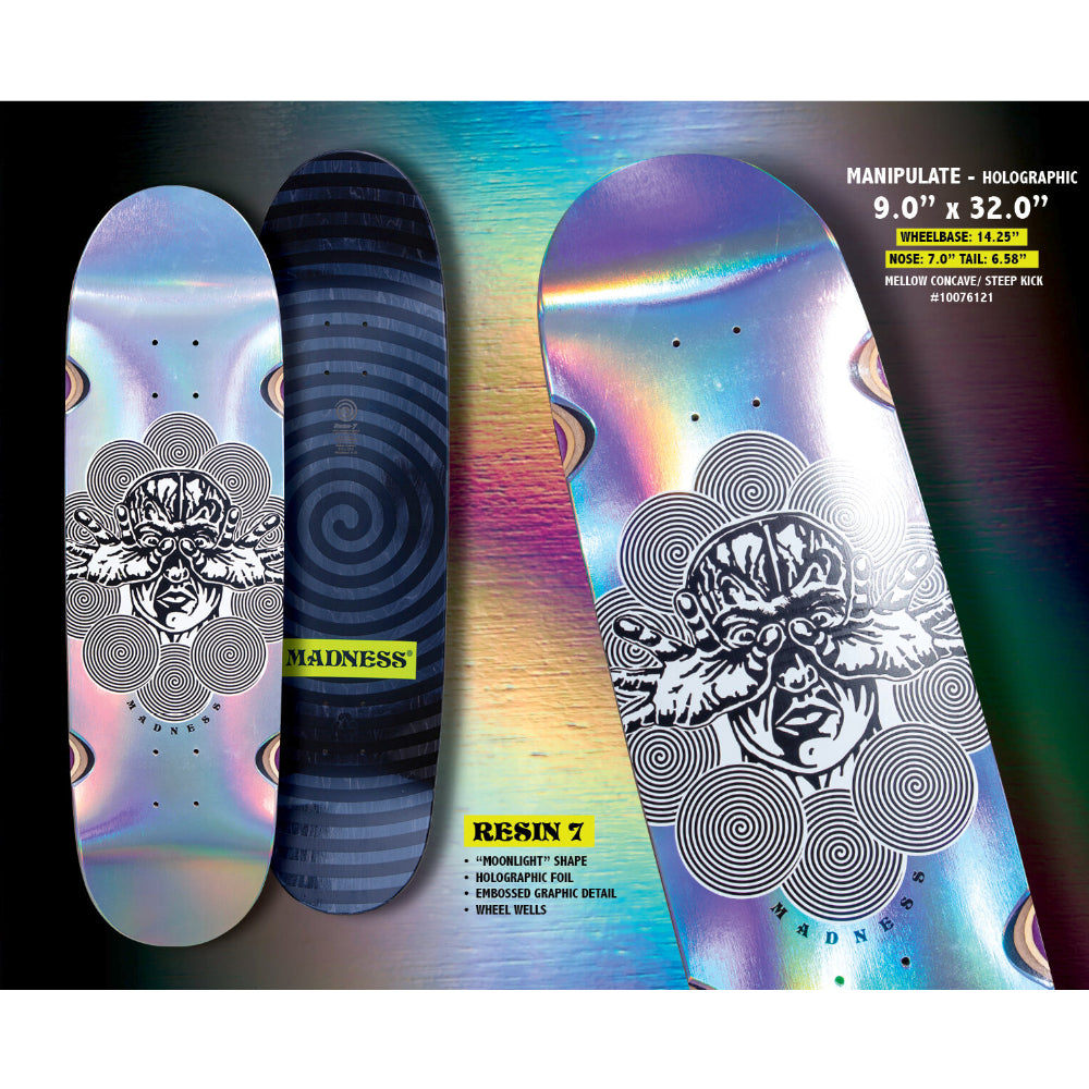 Madness Manipulate R7 Holographic 9.0 - Skateboard Deck Specs