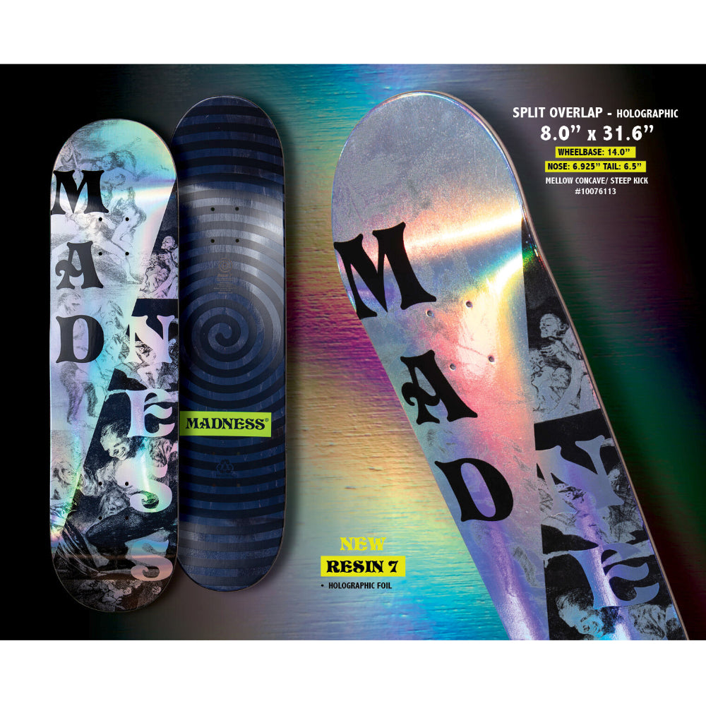 Madness Split Overlap Popsicle R7 Holographic 8.0 - Skateboard Deck Specs