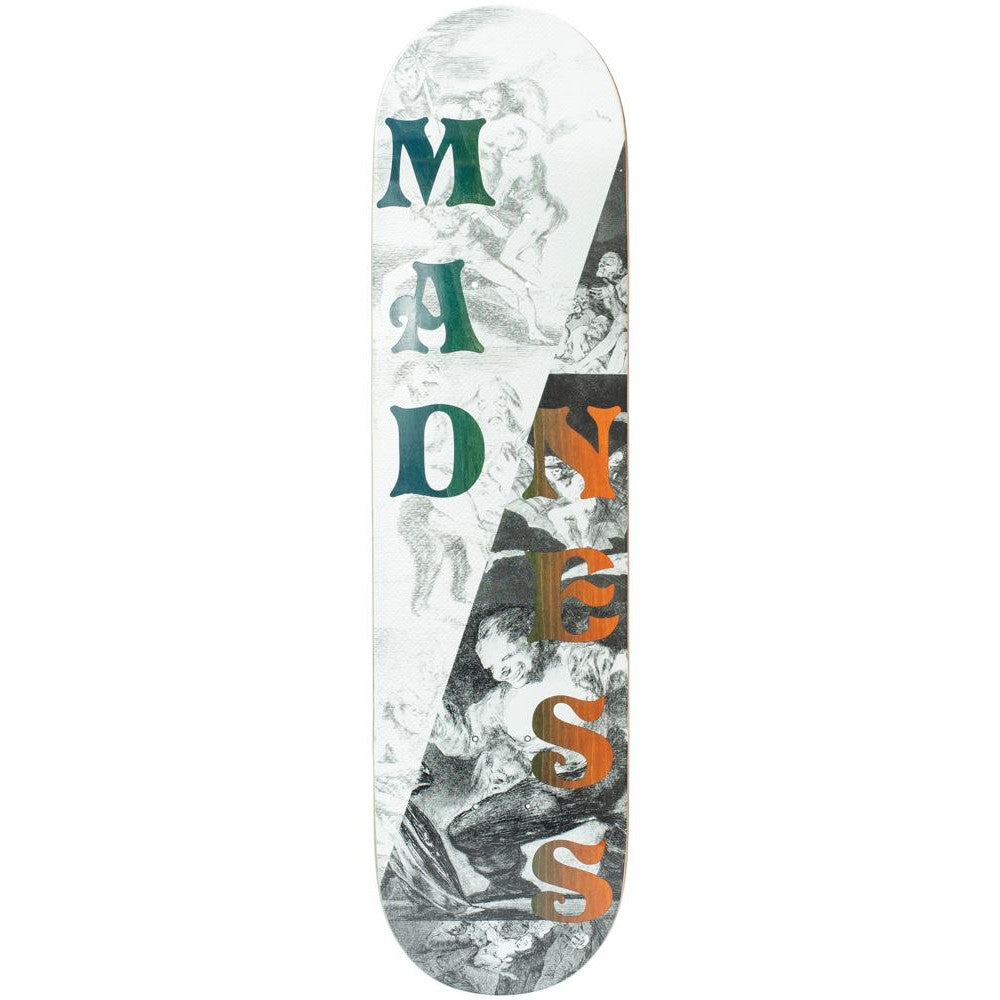 Madness Split Overlap R7 Black White 8.0 - Skateboard Deck