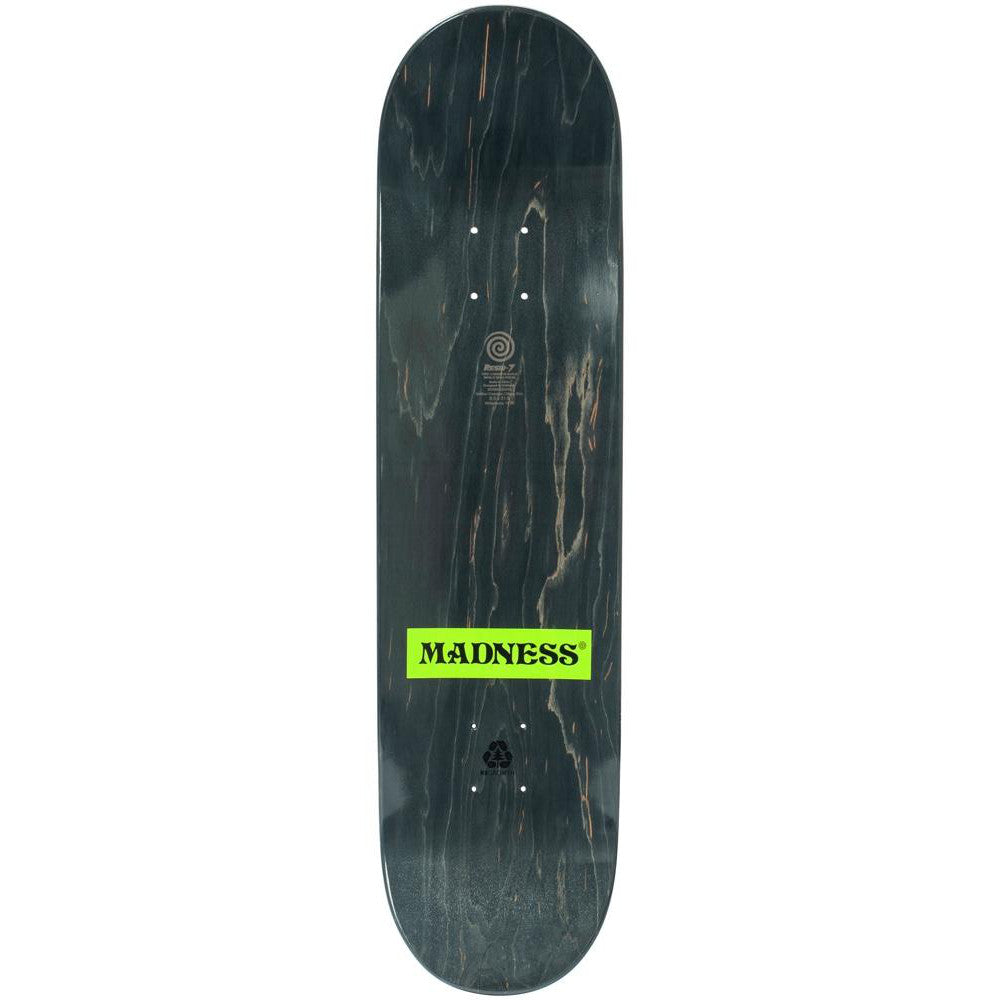 Madness Split Overlap R7 Black White 8.0 - Skateboard Deck Top