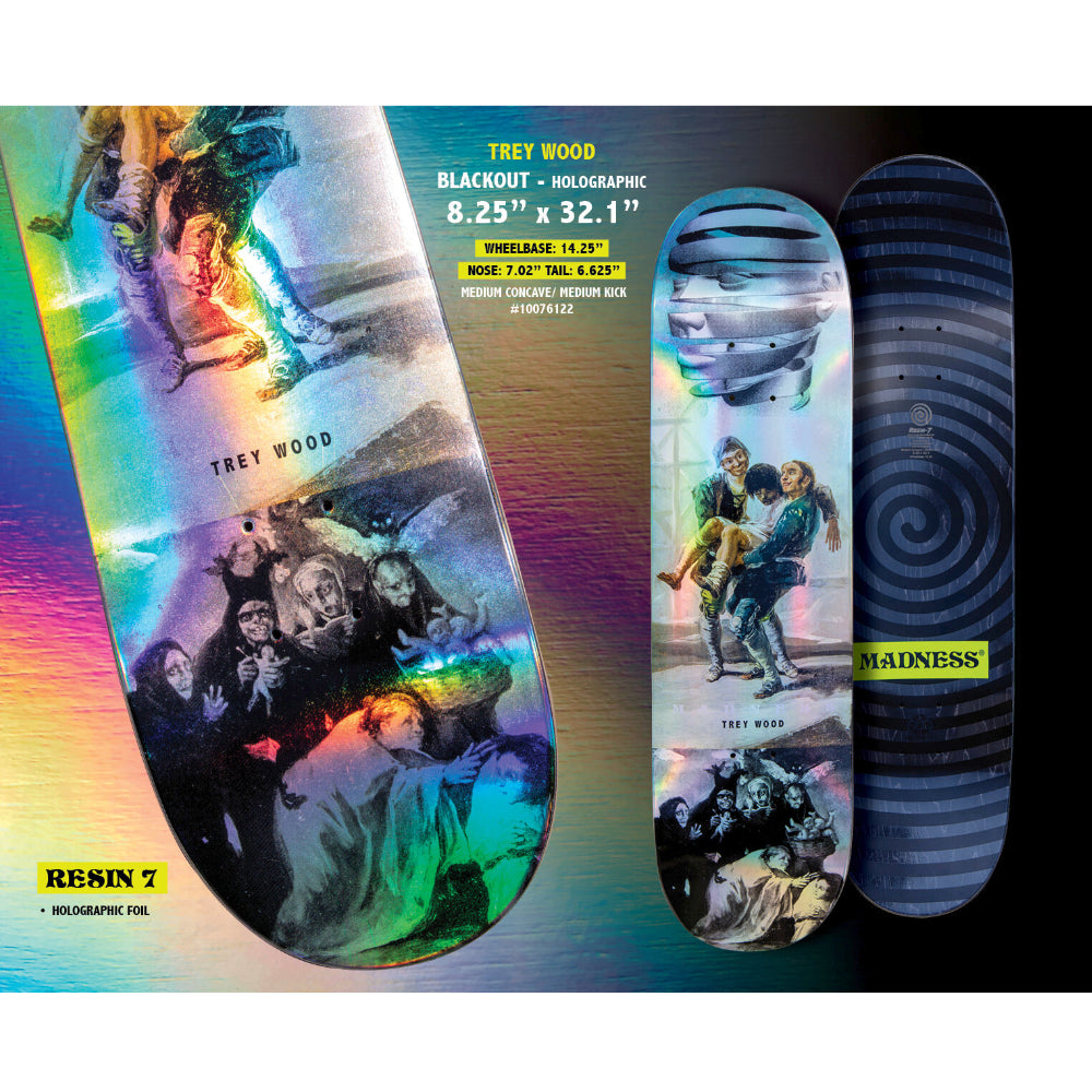 Madness Trey Wood Blackout R7 Holographic 8.25 - Skateboard Deck Specs