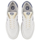 New Balance Numeric 440 White With Blue Shoes Top View With Laces