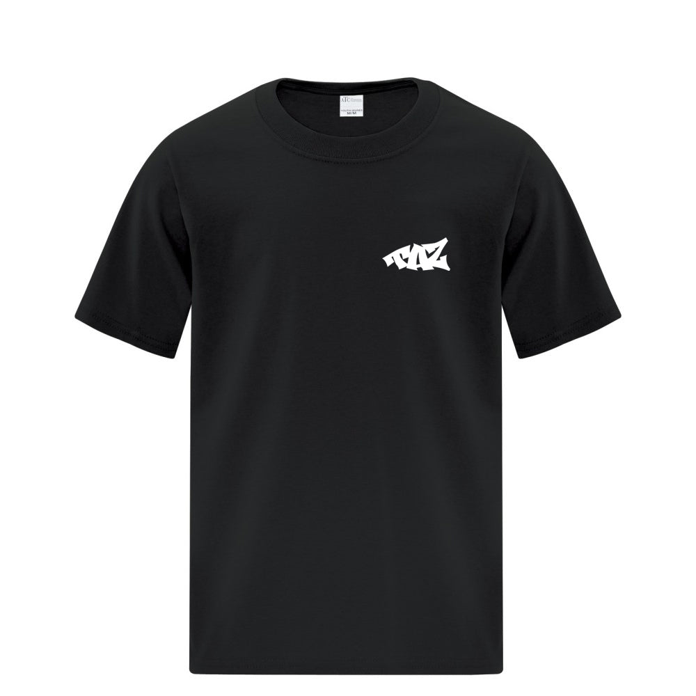 TAZ Youth T-Shirt Black Front 