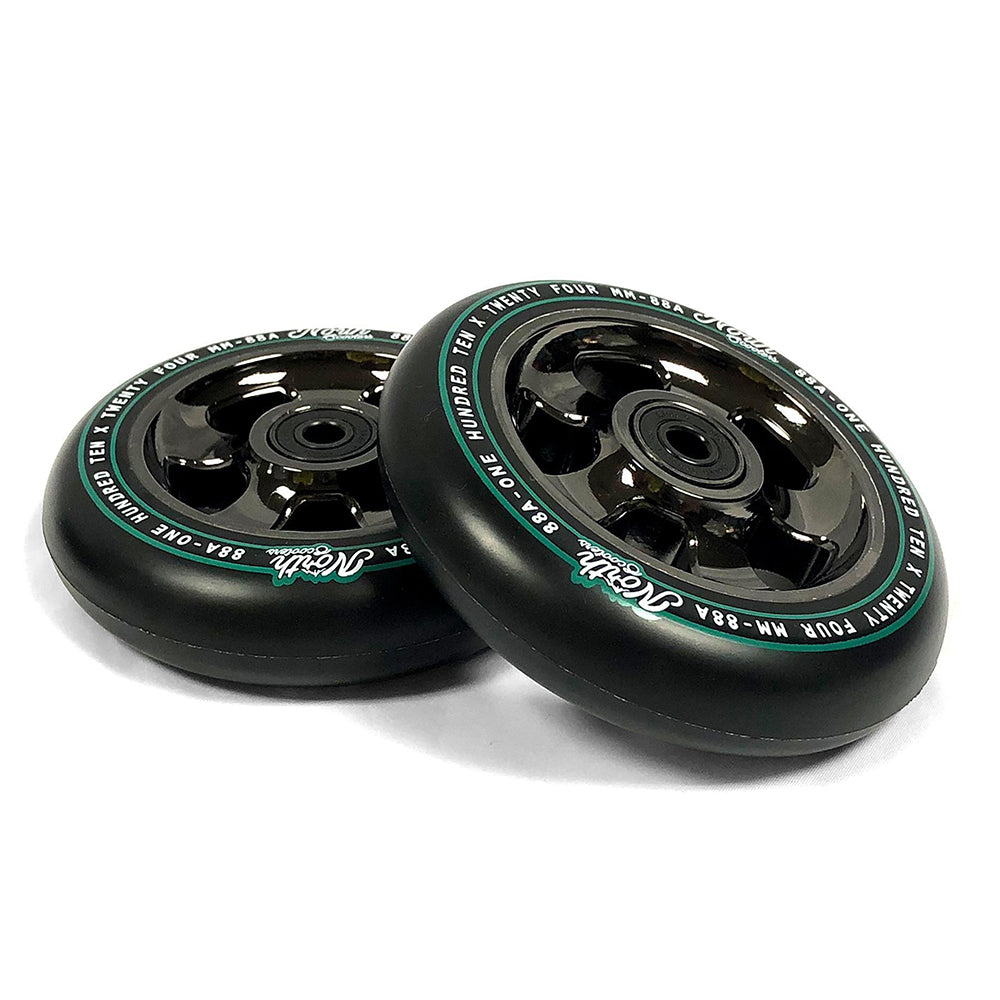 North Scooters HQ 110mm (PAIR) - Scooter Wheels Chrome Black