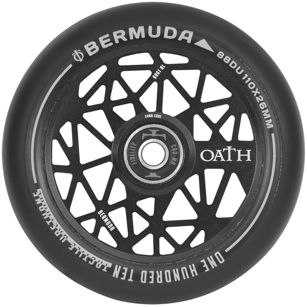 Oath Bermuda 110mm (PAIR) - Scooter Wheels Anodize Satin Black Front